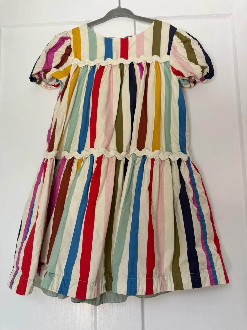Boden Rainbow Stripe Tiered Dress — Multicolor